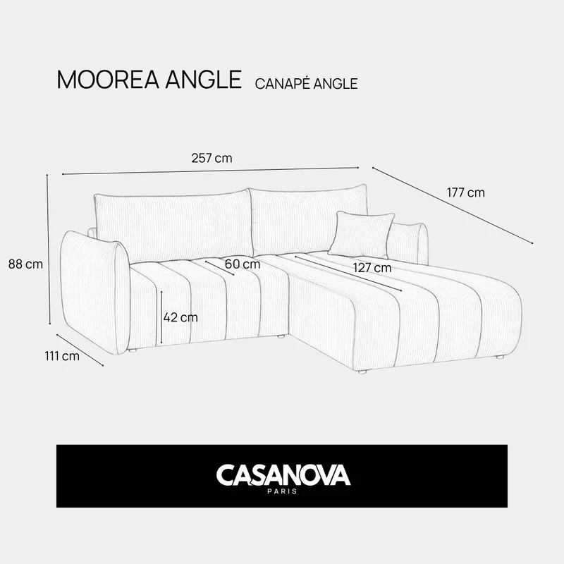 MOOREA ANGLE - Gros velours côtelé