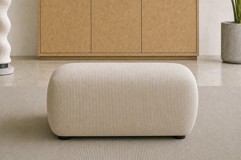 PORTOFINO POUF - Petit velours côtelé