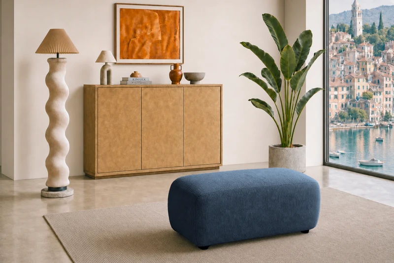 PORTOFINO POUF - Petit velours côtelé