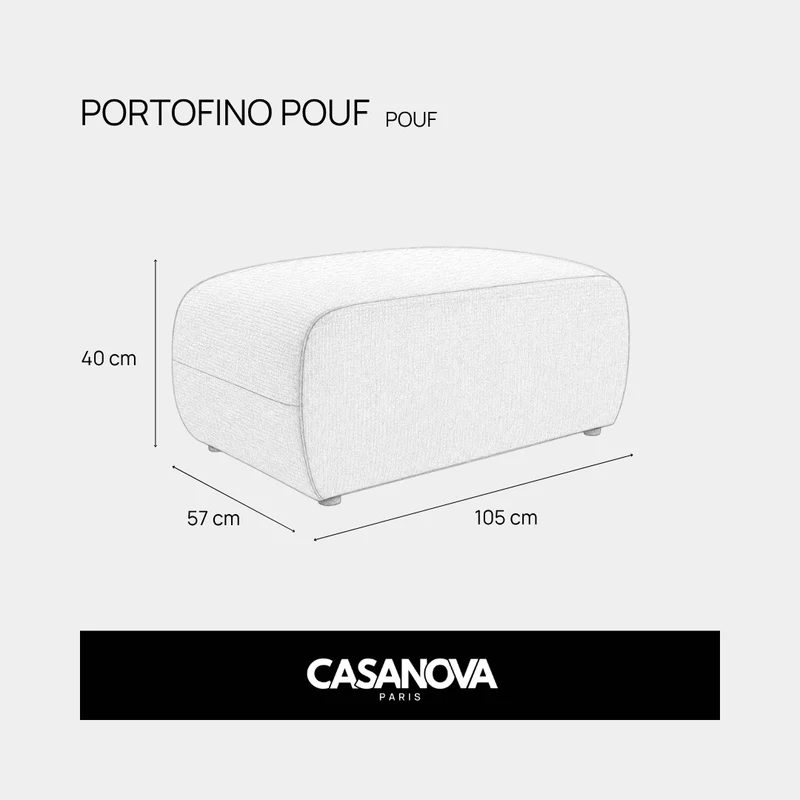 PORTOFINO POUF - Petit velours côtelé