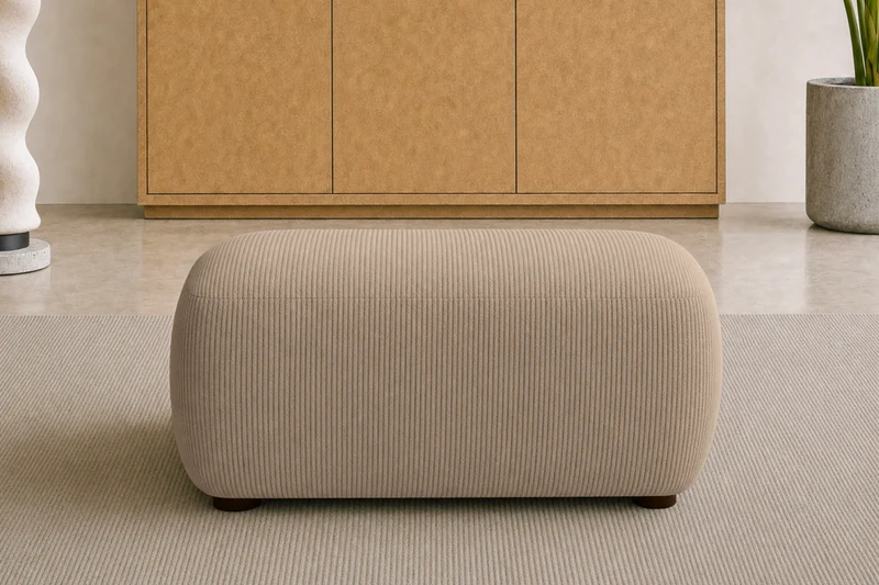PORTOFINO POUF - Petit velours côtelé