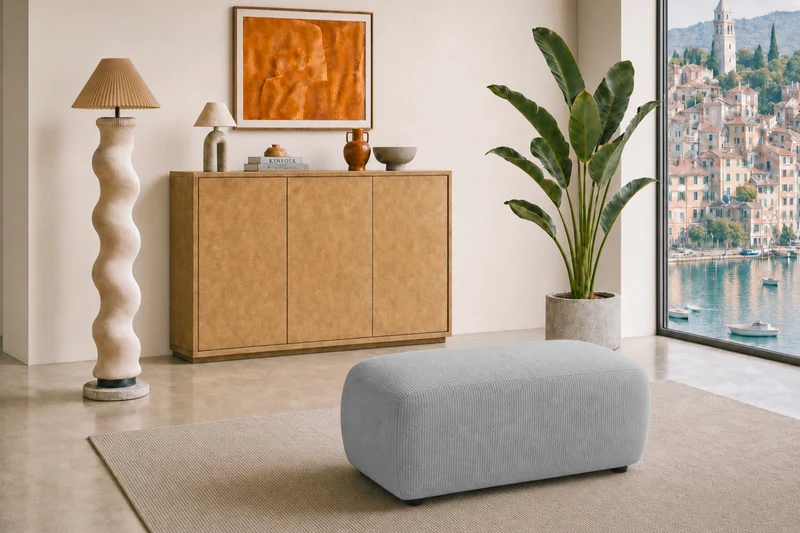 PORTOFINO POUF - Petit velours côtelé