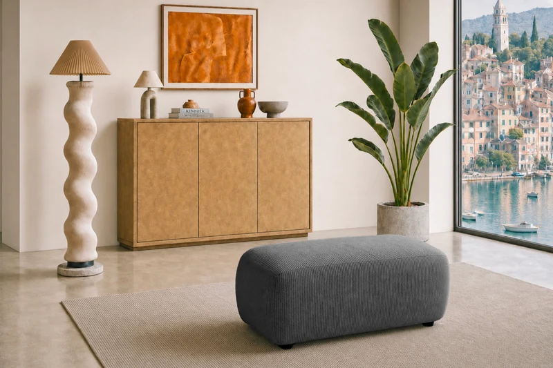 PORTOFINO POUF - Petit velours côtelé