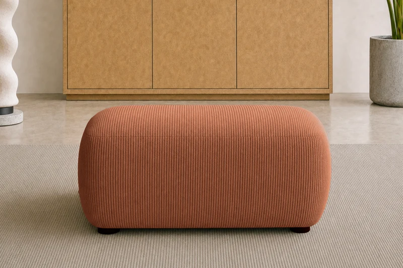 PORTOFINO POUF - Petit velours côtelé