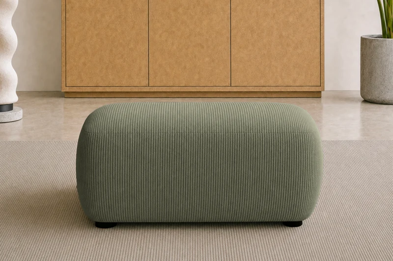 PORTOFINO POUF - Petit velours côtelé