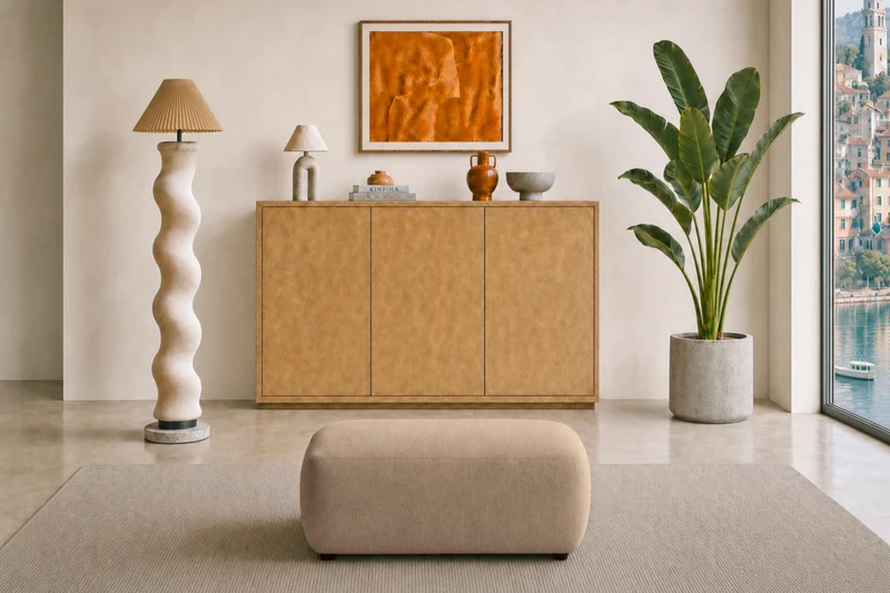 PORTOFINO POUF - Tissu chenille