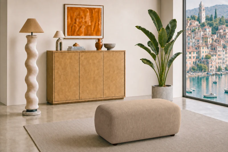 PORTOFINO POUF - Tissu chenille
