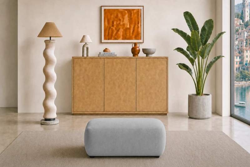 PORTOFINO POUF - Tissu chenille