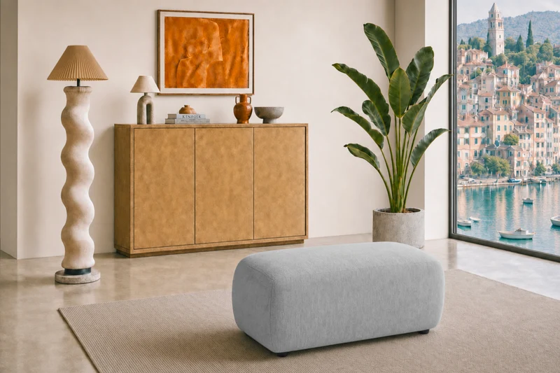 PORTOFINO POUF - Tissu chenille