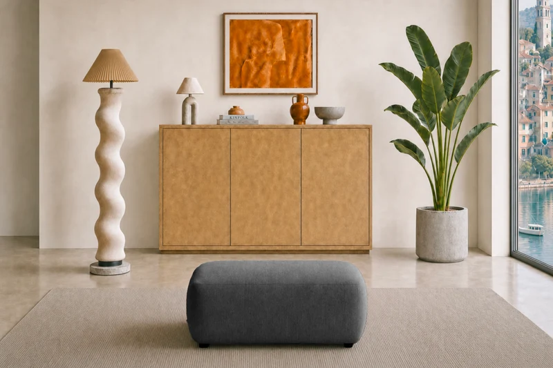 PORTOFINO POUF - Tissu chenille