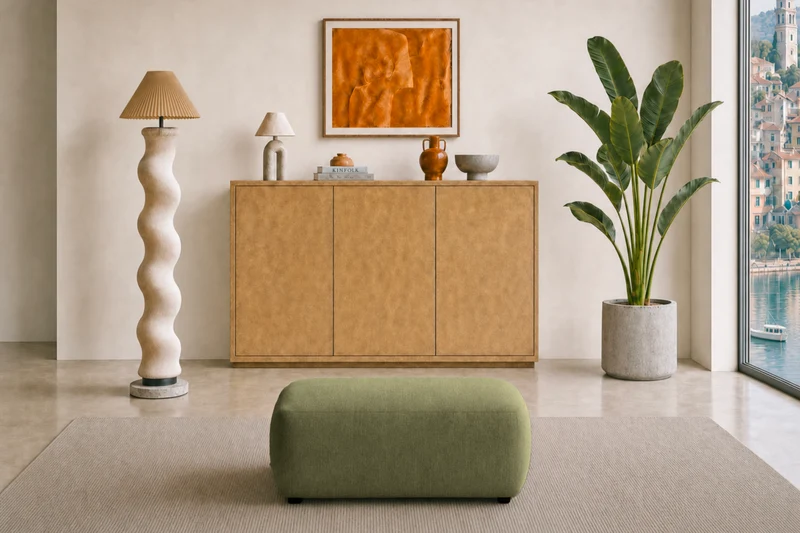 PORTOFINO POUF - Tissu chenille