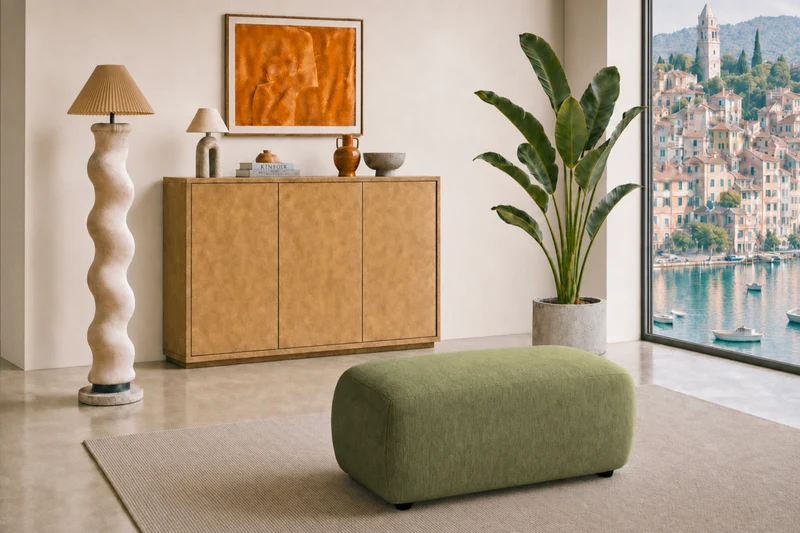 PORTOFINO POUF - Tissu chenille
