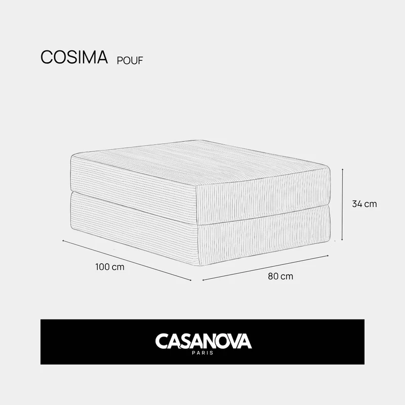 COSIMA POUF - Petit velours côtelé