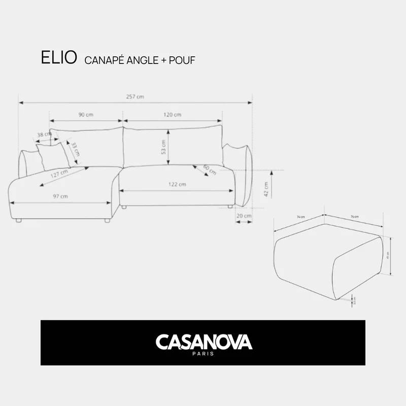 DUO ELIO ANGLE - Tissu bouclette
