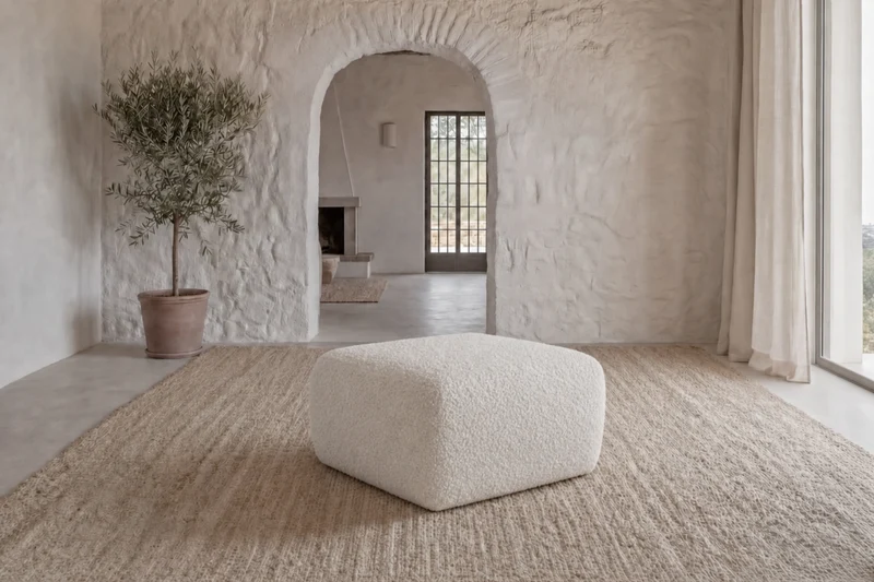 ELIO MINI POUF - Tissu bouclette