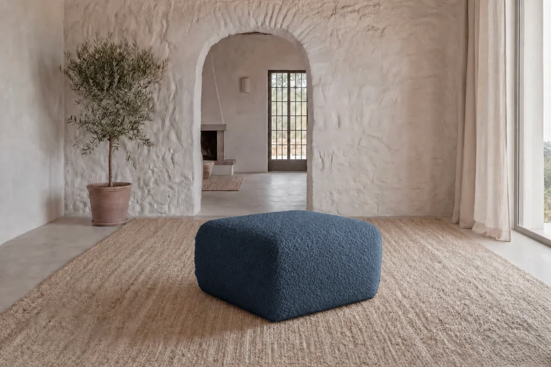 ELIO MINI POUF - Tissu bouclette