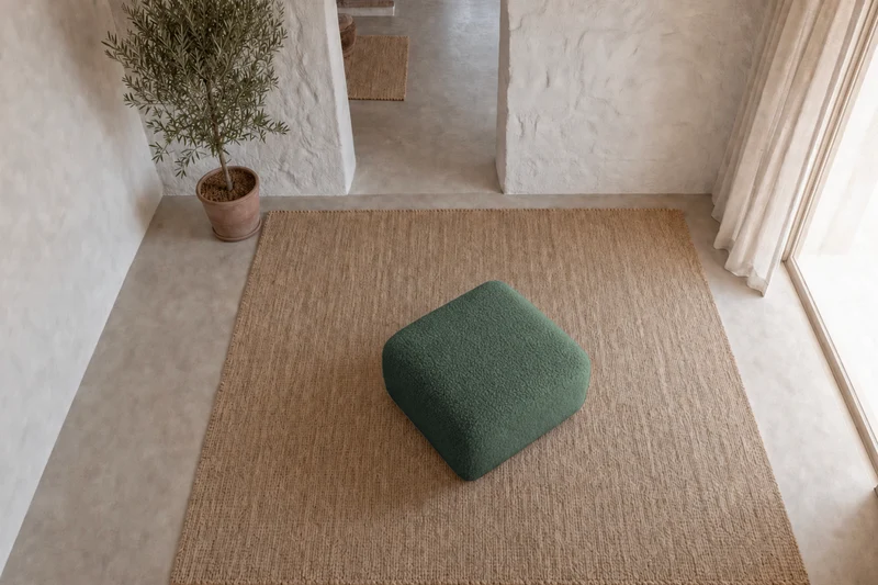 ELIO MINI POUF - Tissu bouclette
