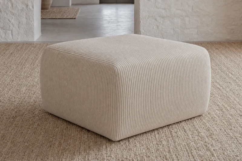 ELIO MINI POUF - Petit velours côtelé
