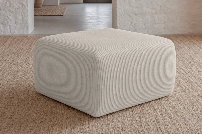 ELIO MINI POUF - Petit velours côtelé