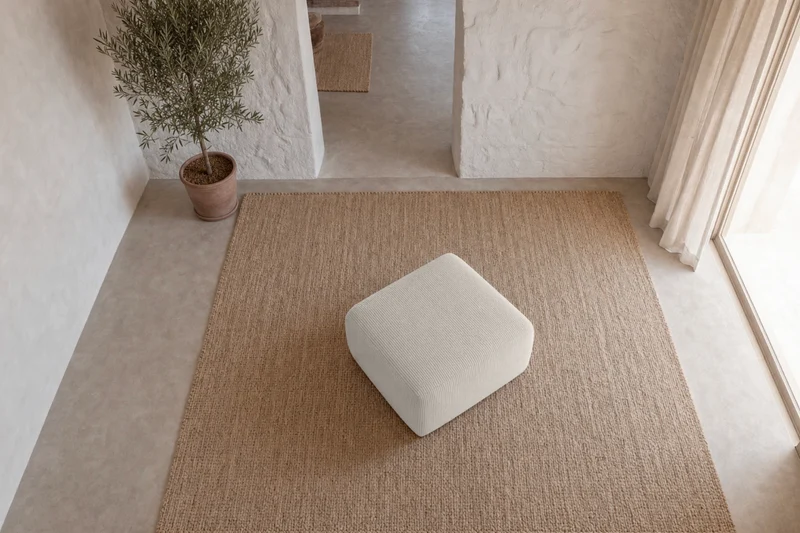 ELIO MINI POUF - Petit velours côtelé