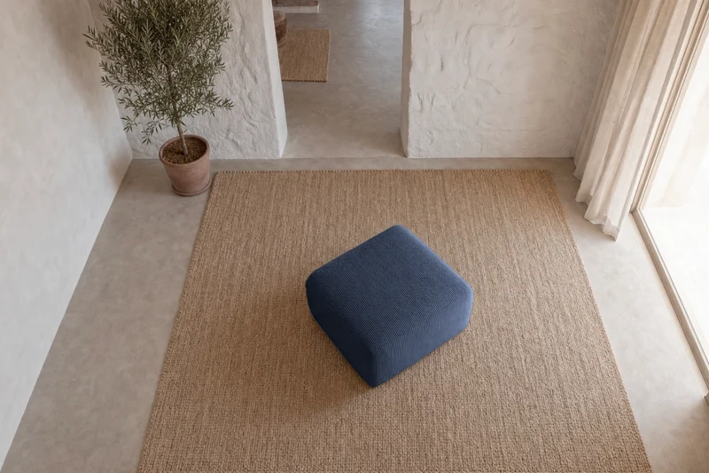 ELIO MINI POUF - Petit velours côtelé