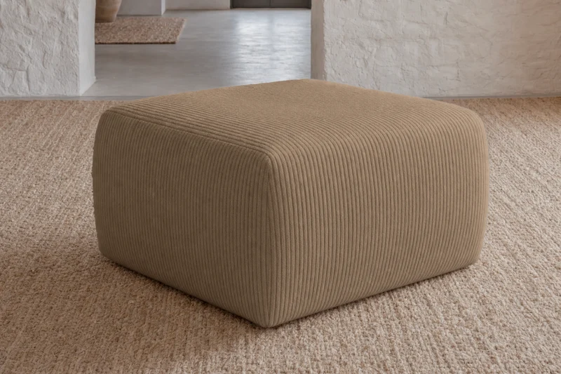 ELIO MINI POUF - Petit velours côtelé