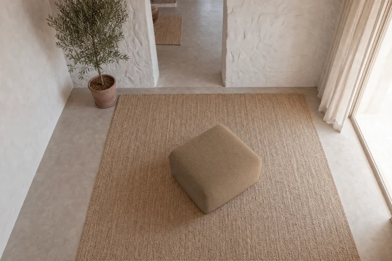 ELIO MINI POUF - Petit velours côtelé