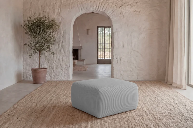 ELIO MINI POUF - Petit velours côtelé