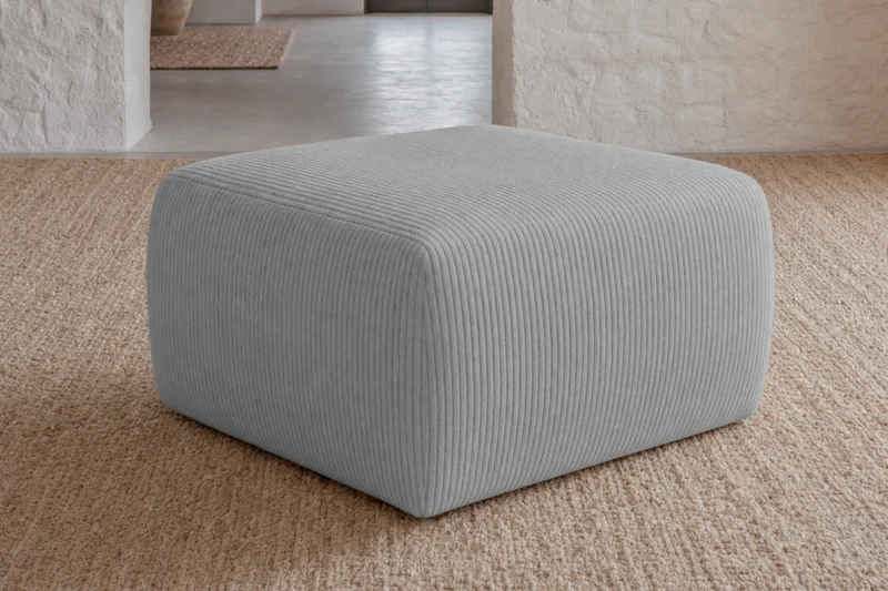 ELIO MINI POUF - Petit velours côtelé