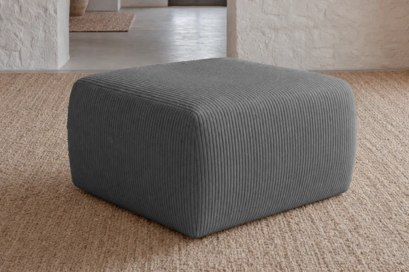 ELIO MINI POUF - Petit velours côtelé