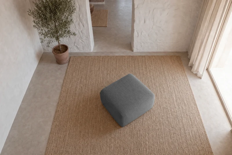 ELIO MINI POUF - Petit velours côtelé