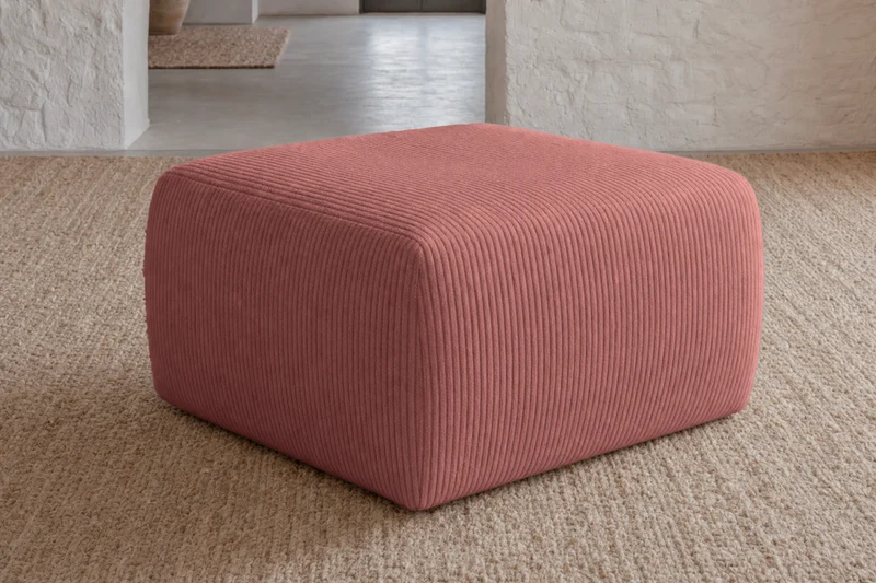 ELIO MINI POUF - Petit velours côtelé