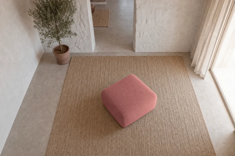 ELIO MINI POUF - Petit velours côtelé