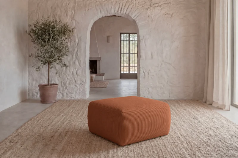ELIO MINI POUF - Petit velours côtelé