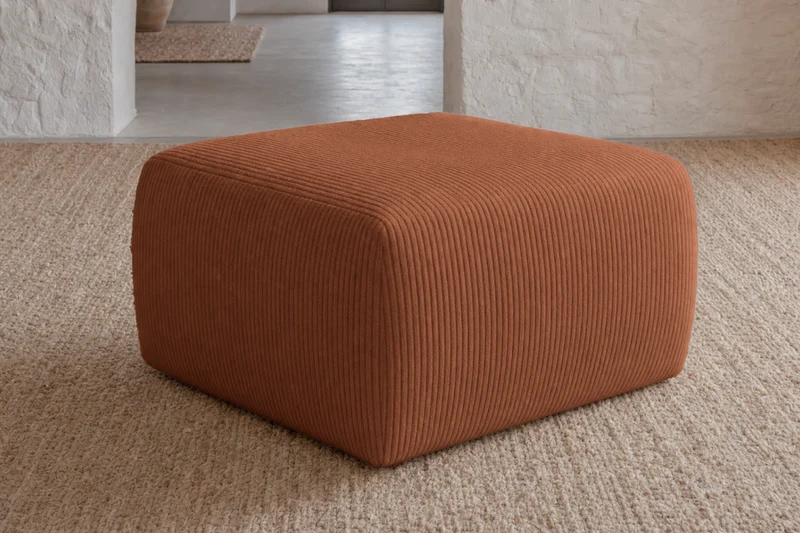 ELIO MINI POUF - Petit velours côtelé