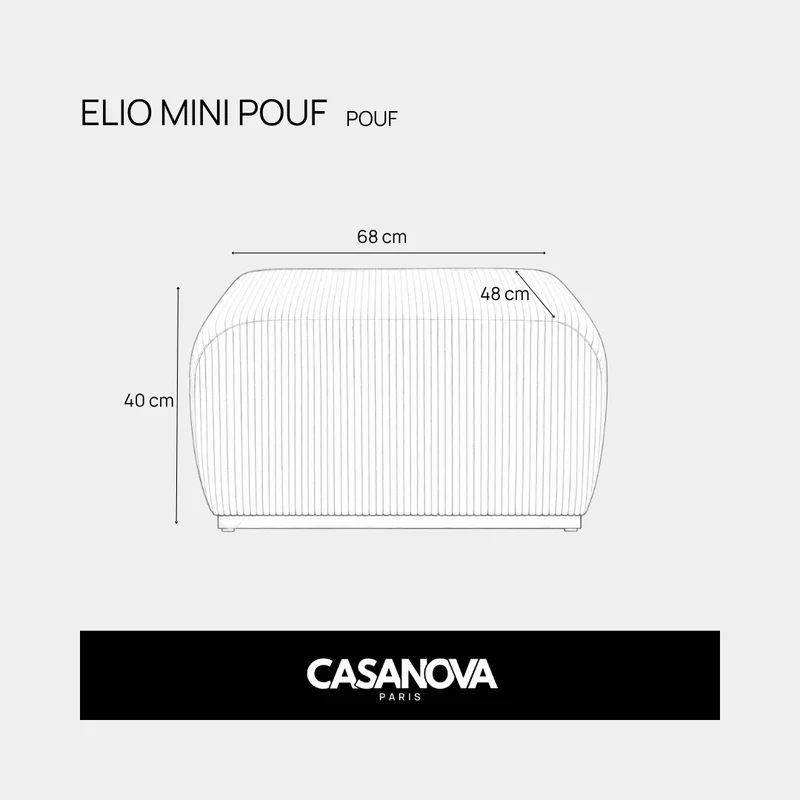 ELIO MINI POUF - Petit velours côtelé
