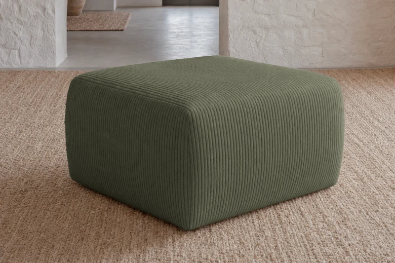 ELIO MINI POUF - Petit velours côtelé