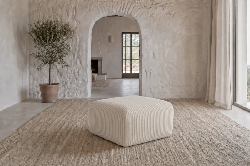 ELIO MINI POUF - Gros velours côtelé