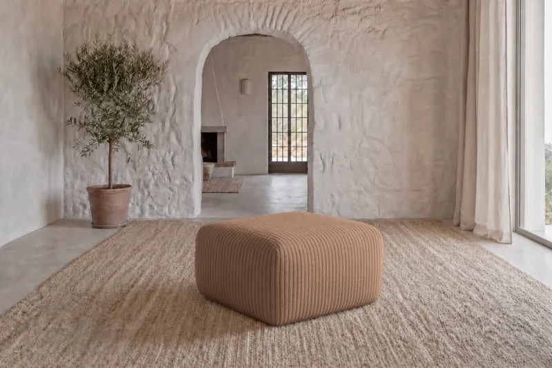 ELIO MINI POUF - Gros velours côtelé