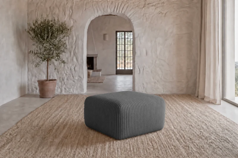 ELIO MINI POUF - Gros velours côtelé