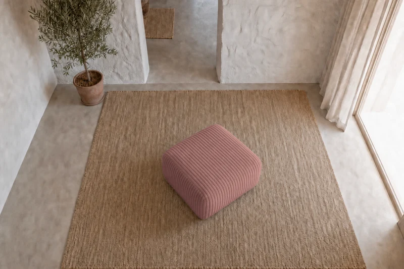 ELIO MINI POUF - Gros velours côtelé