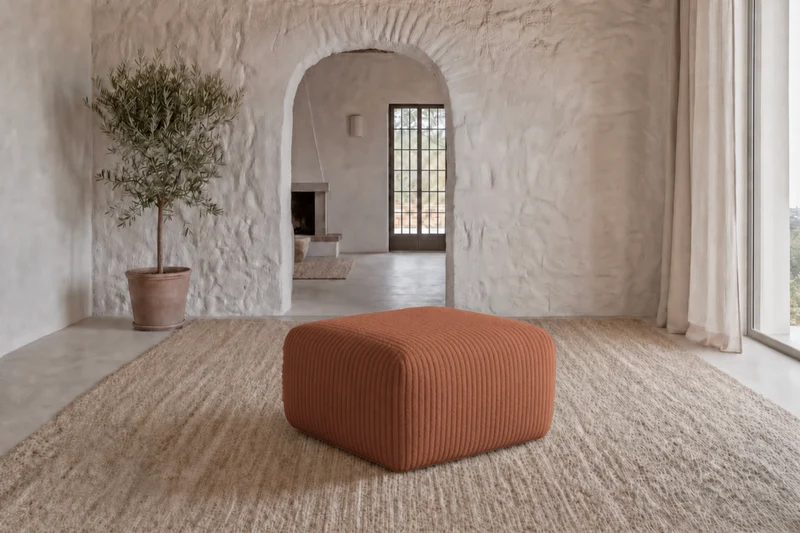 ELIO MINI POUF - Gros velours côtelé