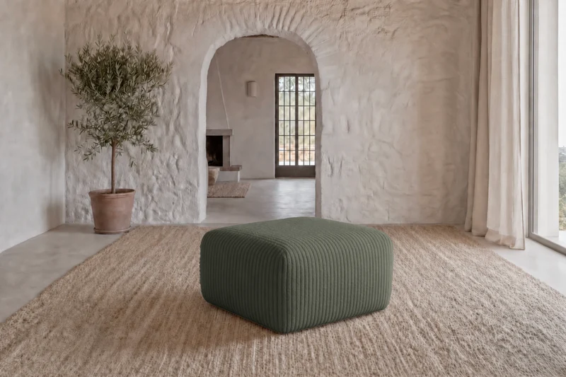 ELIO MINI POUF - Gros velours côtelé