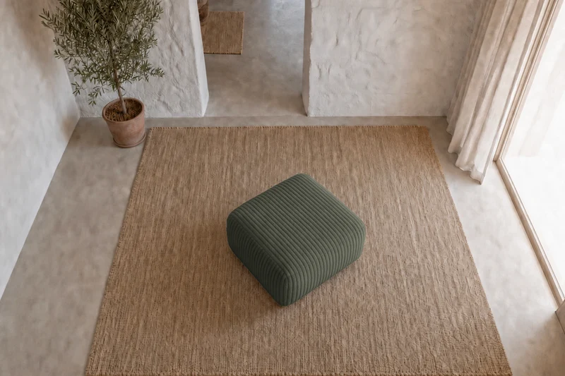 ELIO MINI POUF - Gros velours côtelé