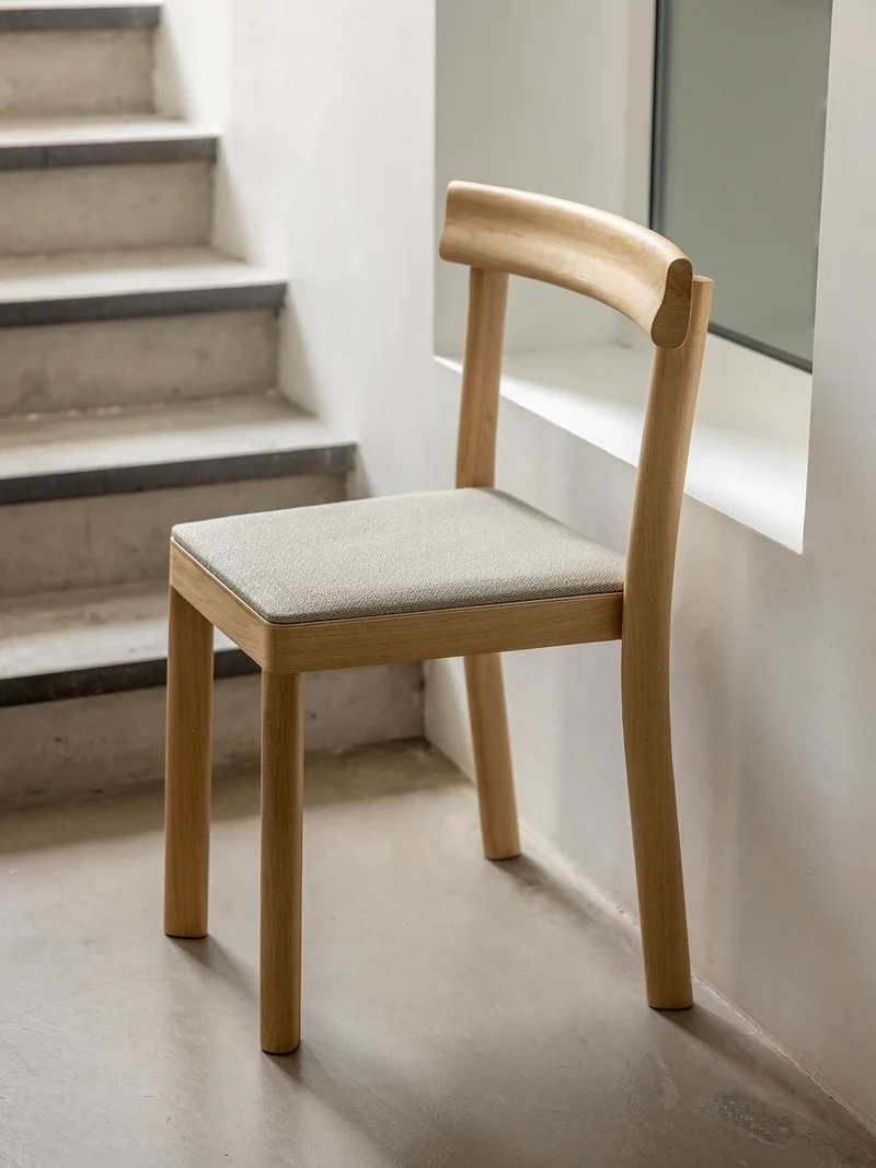 Chaise Galta chêne naturel - tissu gris C2071