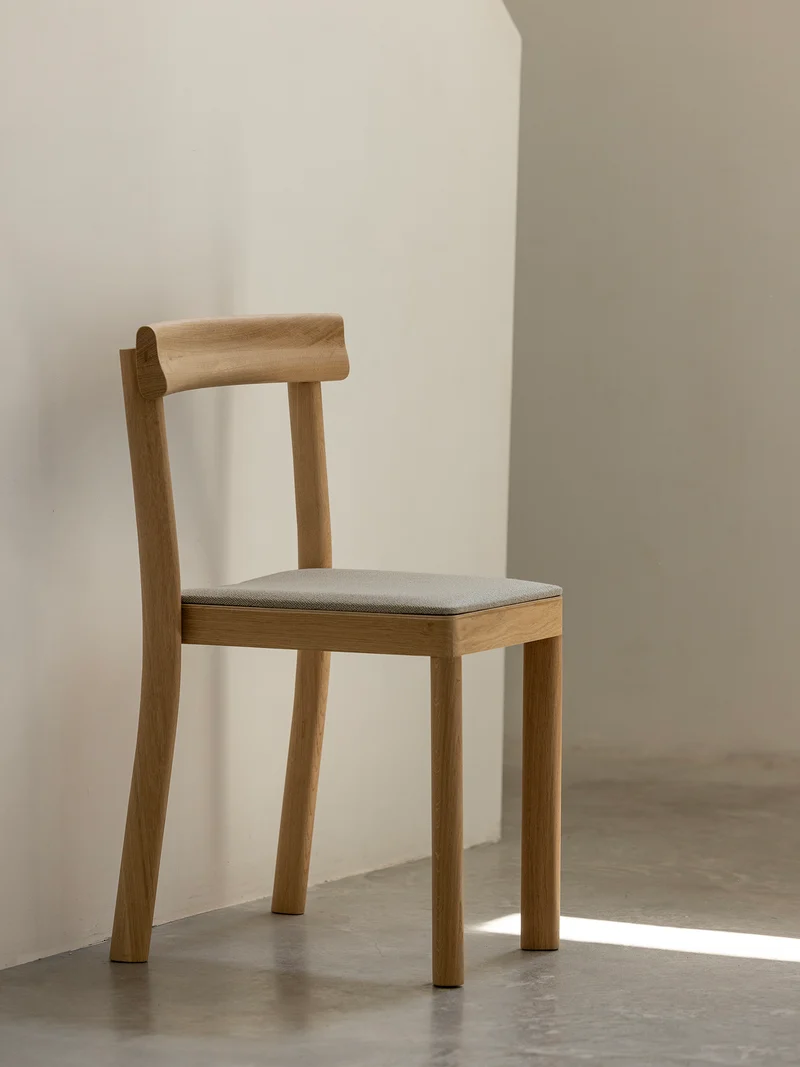 Chaise Galta chêne naturel - tissu gris C2071