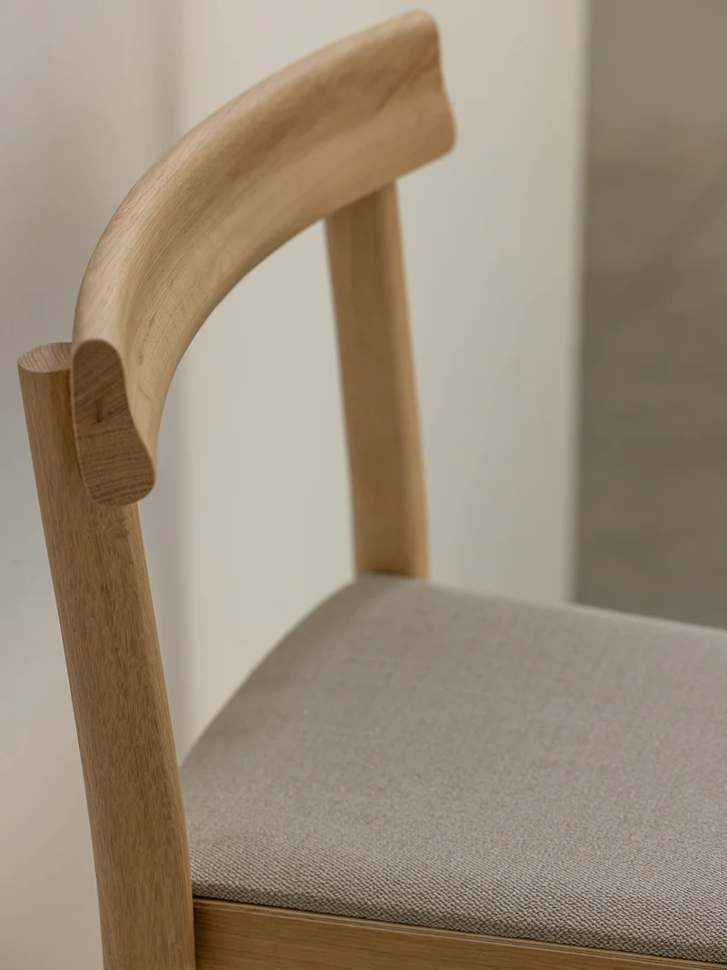 Chaise Galta chêne naturel - tissu gris C2071