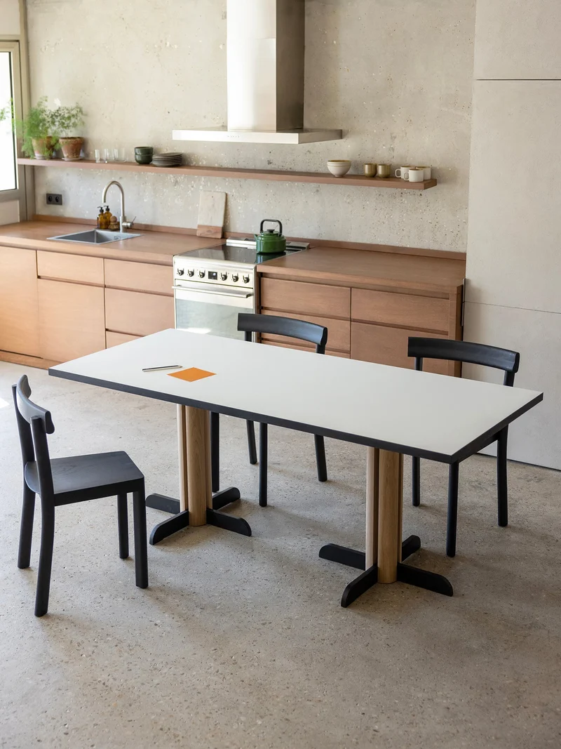 Table de repas Toucan Rectangle blanc - chene DT1943