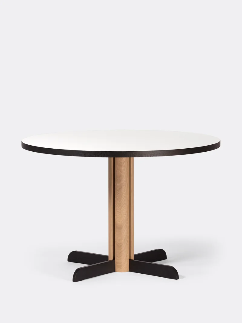 Table de repas Toucan Round blanc - chêne DT1941