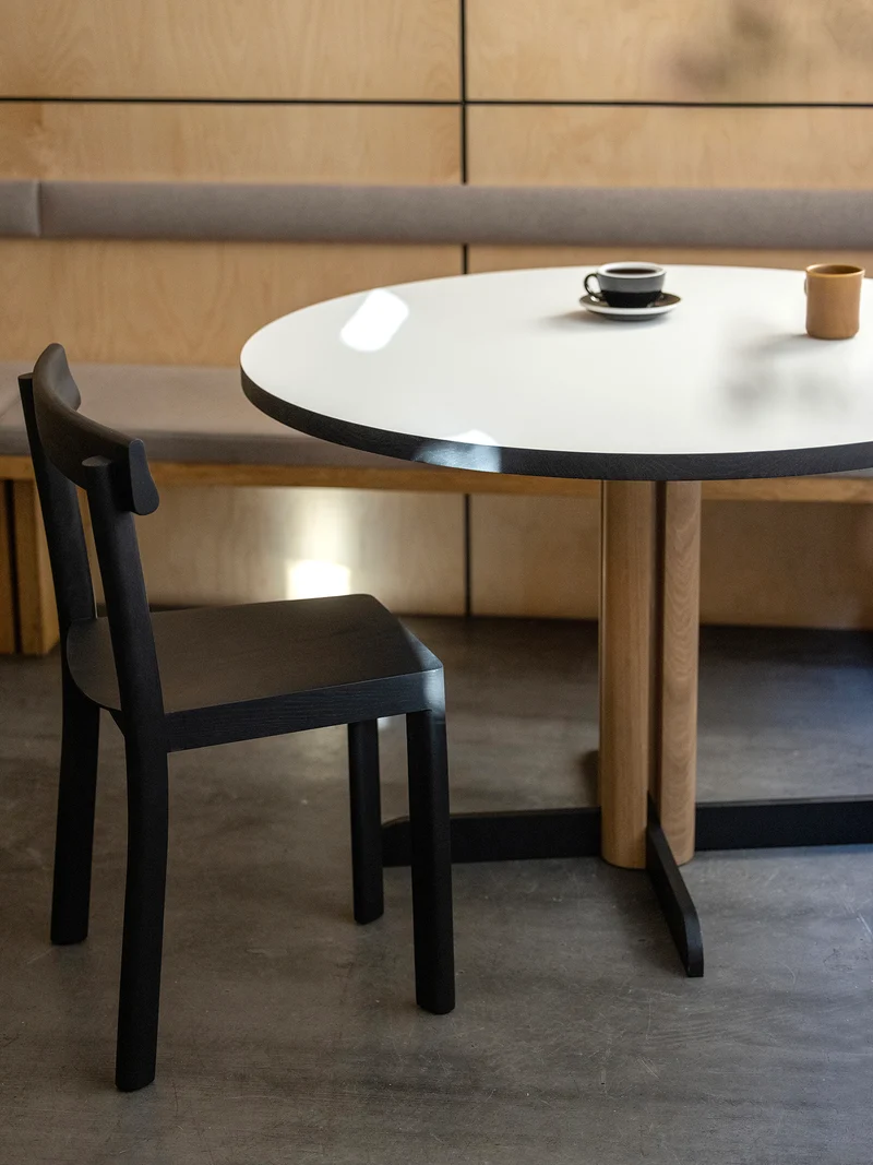 Table de repas Toucan Round blanc - chêne DT1941